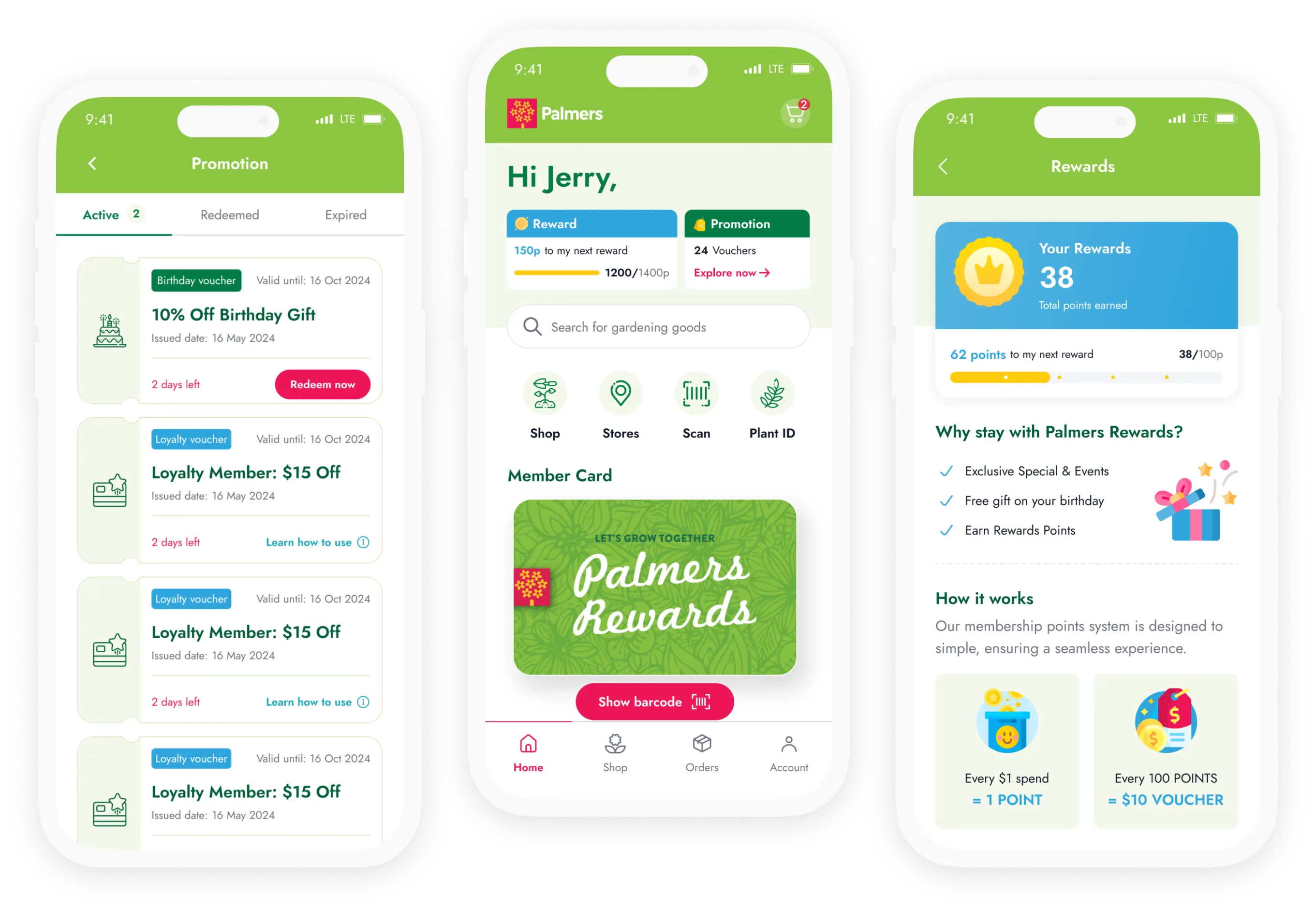 App screens